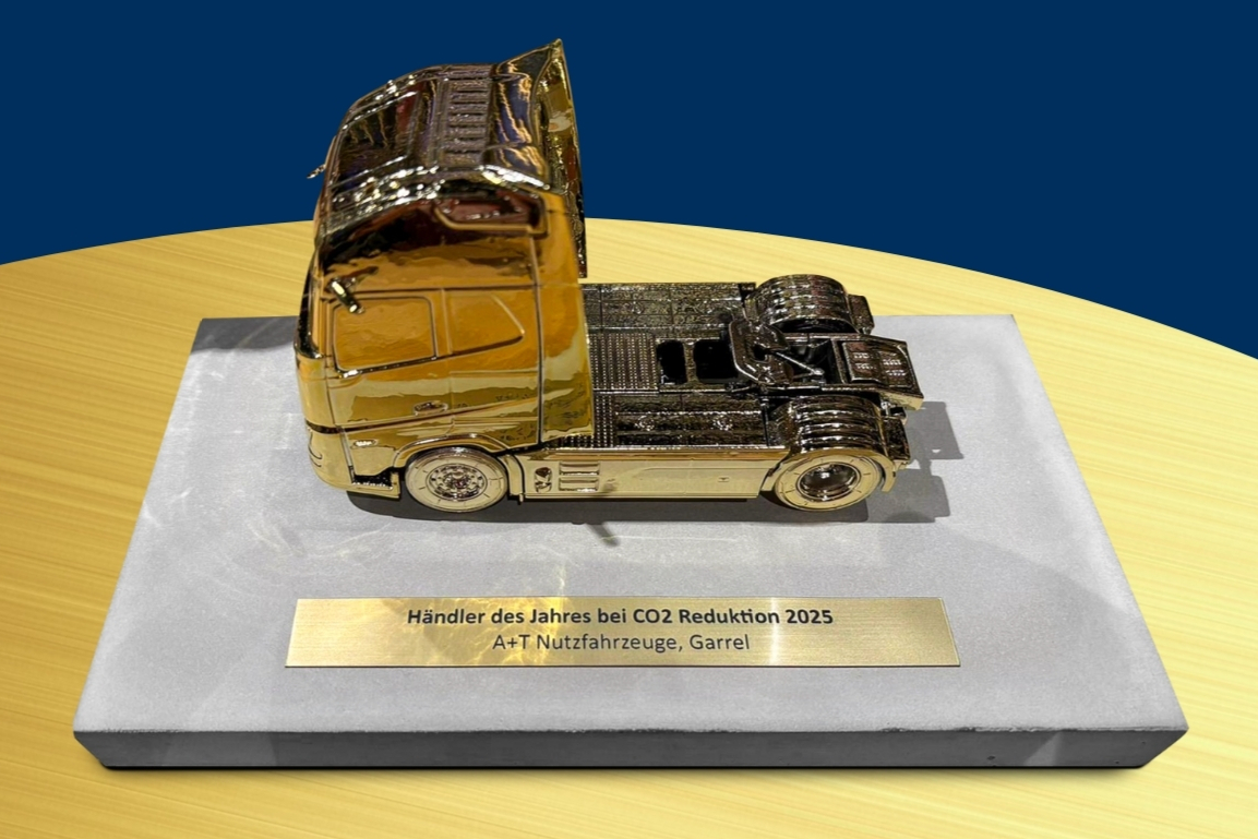 A+T Nutzfahrzeuge GmbH wird ausgezeichnet: „Händler des Jahres bei CO2 Reduktion 2025“.